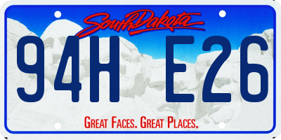 SD license plate 94HE26