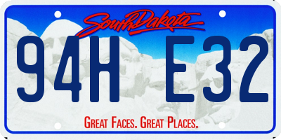 SD license plate 94HE32