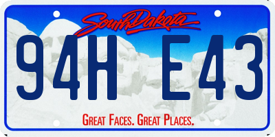 SD license plate 94HE43