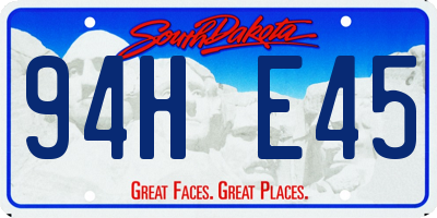 SD license plate 94HE45