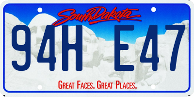 SD license plate 94HE47