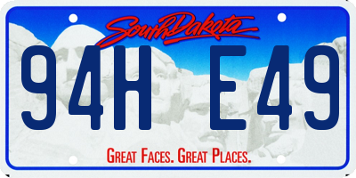 SD license plate 94HE49