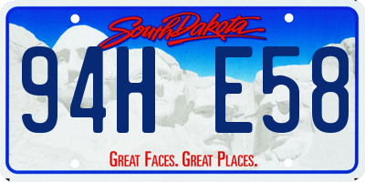 SD license plate 94HE58