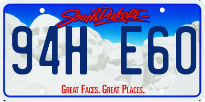 SD license plate 94HE60