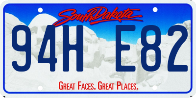 SD license plate 94HE82