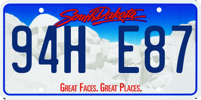 SD license plate 94HE87