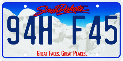 SD license plate 94HF45