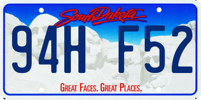 SD license plate 94HF52