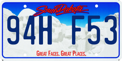 SD license plate 94HF53