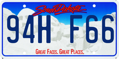 SD license plate 94HF66
