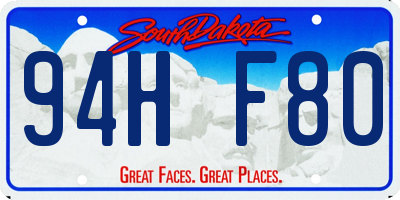 SD license plate 94HF80