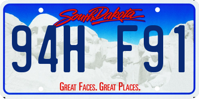 SD license plate 94HF91