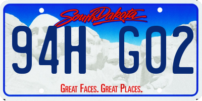 SD license plate 94HG02