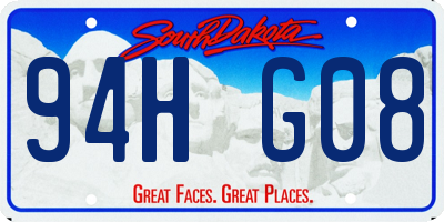 SD license plate 94HG08