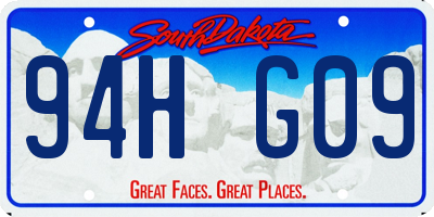 SD license plate 94HG09