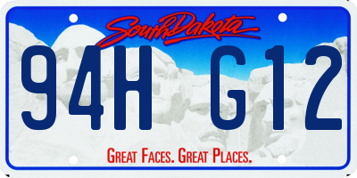 SD license plate 94HG12