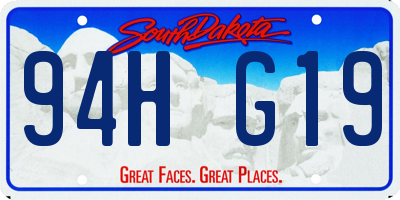 SD license plate 94HG19