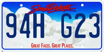 SD license plate 94HG23