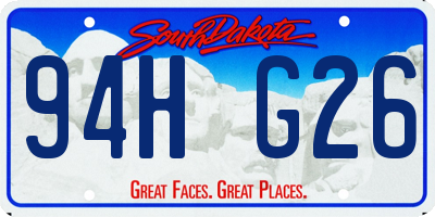 SD license plate 94HG26