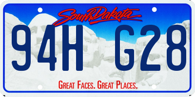 SD license plate 94HG28