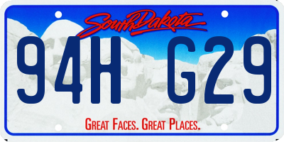 SD license plate 94HG29