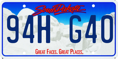 SD license plate 94HG40