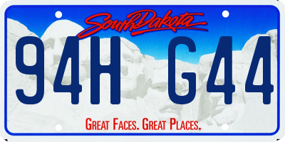 SD license plate 94HG44