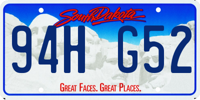 SD license plate 94HG52