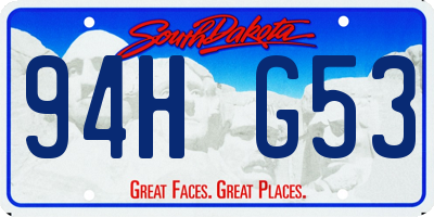 SD license plate 94HG53
