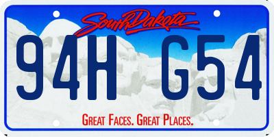 SD license plate 94HG54