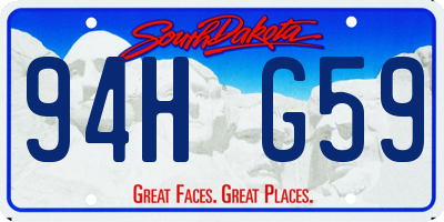 SD license plate 94HG59