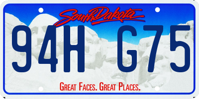 SD license plate 94HG75