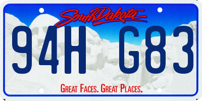 SD license plate 94HG83