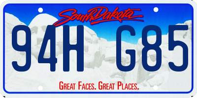 SD license plate 94HG85