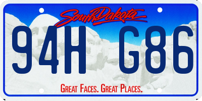 SD license plate 94HG86