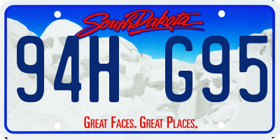 SD license plate 94HG95