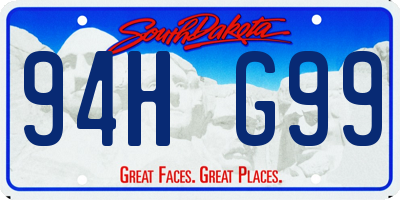 SD license plate 94HG99