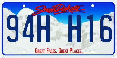 SD license plate 94HH16