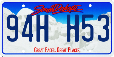 SD license plate 94HH53