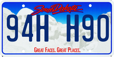 SD license plate 94HH90