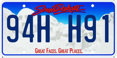 SD license plate 94HH91