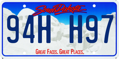 SD license plate 94HH97