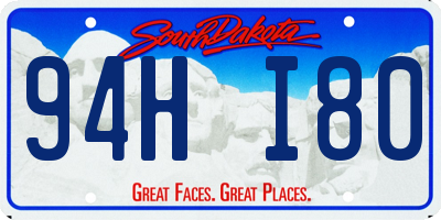 SD license plate 94HI80