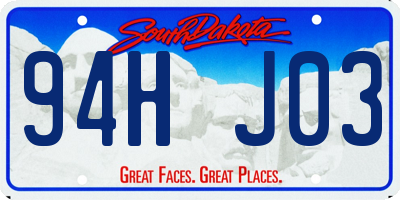 SD license plate 94HJ03