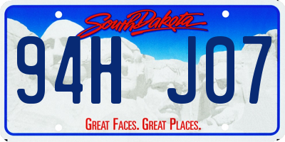SD license plate 94HJ07