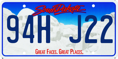 SD license plate 94HJ22