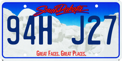 SD license plate 94HJ27