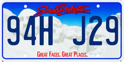 SD license plate 94HJ29