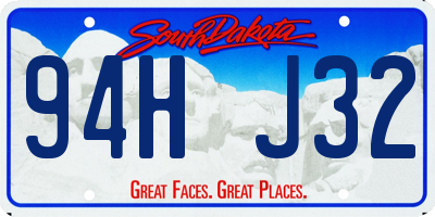 SD license plate 94HJ32