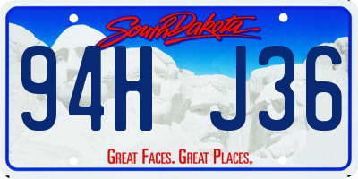 SD license plate 94HJ36